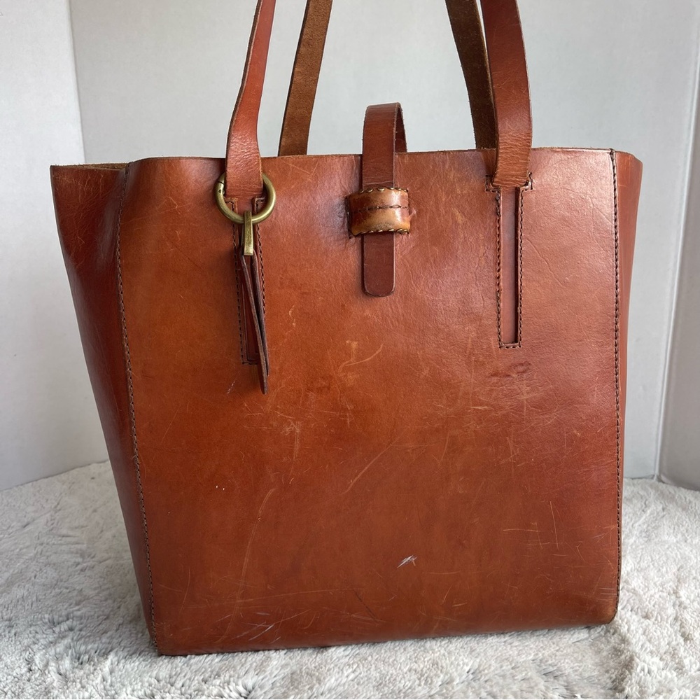 Lucky Brand Dylan Leather Tote in Tobacco - Picture 3 of 17